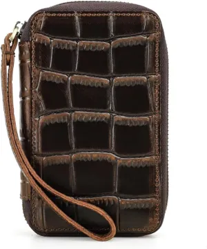 Eurasia huddle Toronto candidate survival Watch Box with Wristband Stylish and Convenient Crocodileskin Storage Case for 2 Mechanical Watch Genuine Leather 