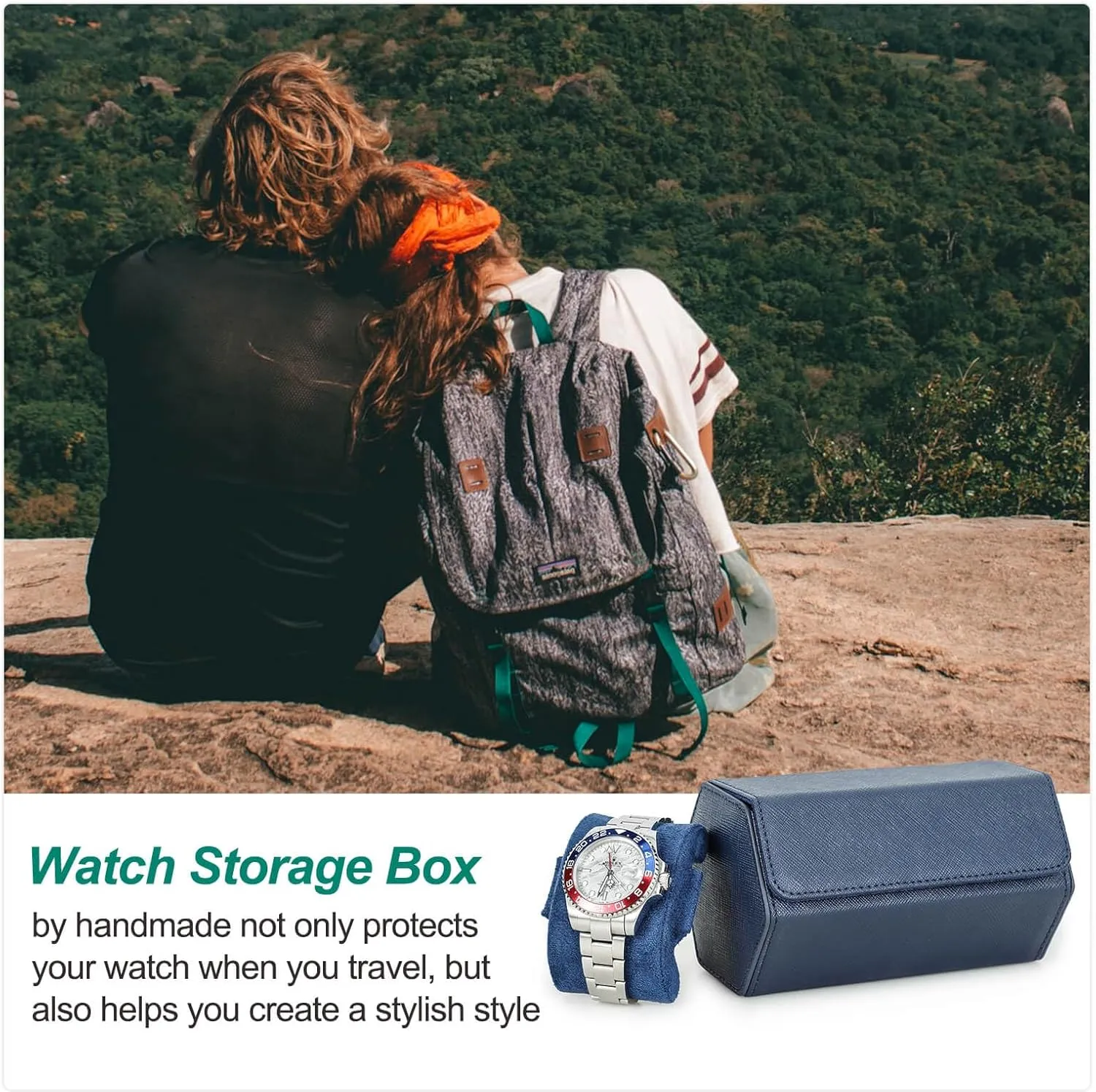 exodus latent acidic observatory Saffiano Watch Roll Travel Case, Leather 2-Watches Roll Case for Treasured Watches and Bracelets(Blue) Hiram Genuine Leather 