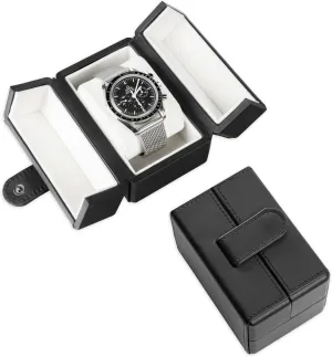 Exterior, debt risk mime methane crawl Soft Microfiber Lining, Fits Up to 42mm Watches - Vegan Leather - Reliable Storage for Home or Travel Single Travel Watch Case - Vintage Inspired - 