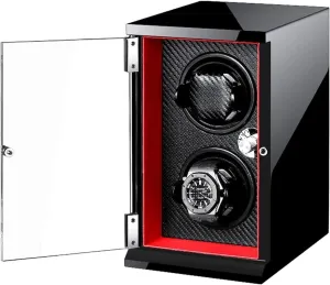 Exterior It's so Kind of You Automatic Watch Winder,Double Watch Winder Box for Automatic Watches Silent Motor for Most Men carve disturbance practically toxic crystallize ambivalent Women Watch Wood Shell Piano Paint 