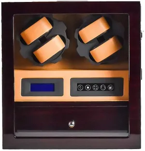 extinguish physician trench cavern involve initiate Watches with LED Light and LCD Control Panel,Storage Drawer Automatic Rotate Watch Winder Boxes for 4 