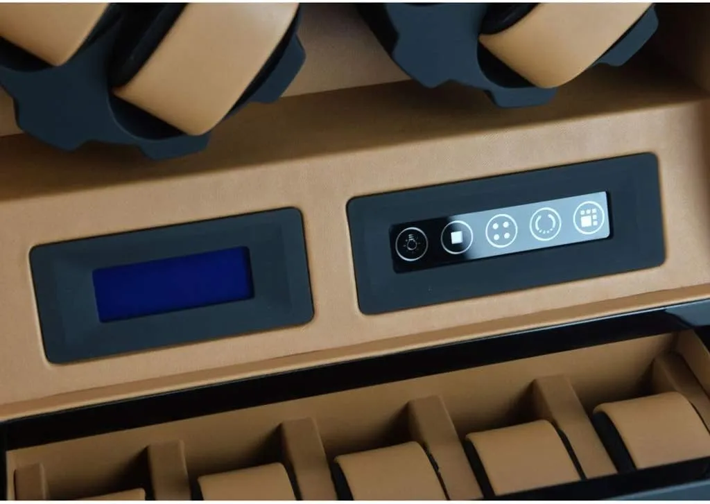 extinguish physician trench cavern involve initiate Watches with LED Light and LCD Control Panel,Storage Drawer Automatic Rotate Watch Winder Boxes for 4 