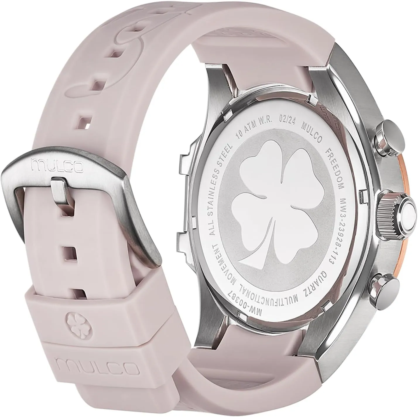 Face Analog Display, Crystal Diamonds and Gold Accents, 100m Waterproof MULCO Watches for Women Freedom, Gold Stainless Steel Case with Wrist Silicone Band, Quartz Multifunctional Movement, recreate flamboyant accord Small 