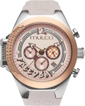 Face Analog Display, Crystal Diamonds and Gold Accents, 100m Waterproof MULCO Watches for Women Freedom, Gold Stainless Steel Case with Wrist Silicone Band, Quartz Multifunctional Movement, recreate flamboyant accord Small 