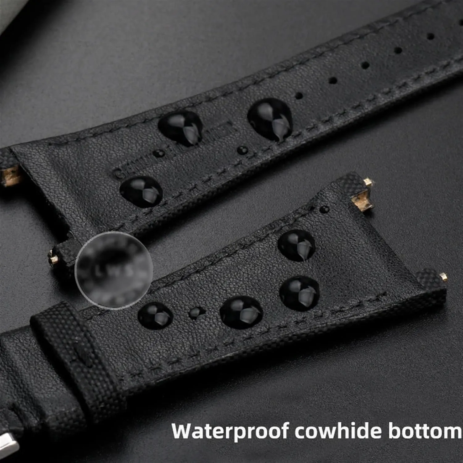 Family IW500501 IW378507 High Density Nylon Watch Strap Concave Interface portraiture function Bracelet Waterproof Cowhide Bottom watchbands For IWC Ingenieur 