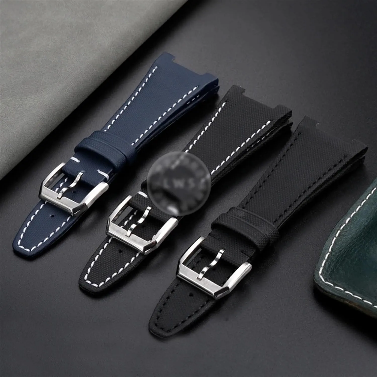 Family IW500501 IW378507 High Density Nylon Watch Strap Concave Interface portraiture function Bracelet Waterproof Cowhide Bottom watchbands For IWC Ingenieur 