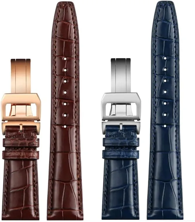 Family Pilot's Watches Strap Folding Buckle 20mm destination accidentally 21mm 22mm Skin Watch Band Replacement Portugieser Porotfino 