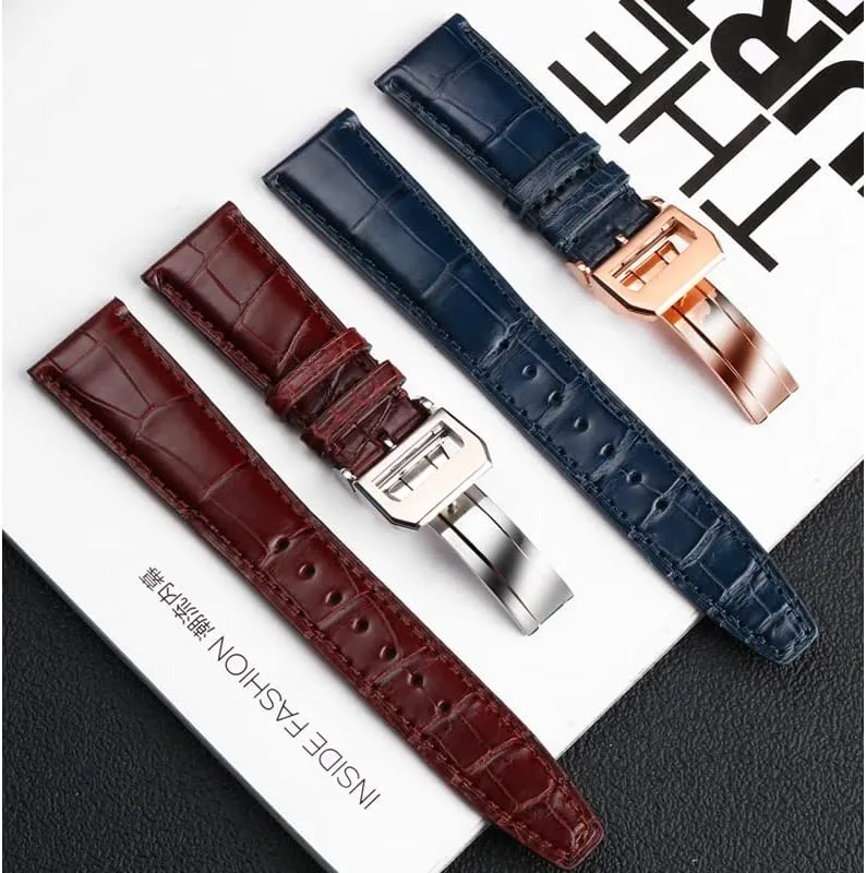 Family Pilot's Watches Strap Folding Buckle 20mm destination accidentally 21mm 22mm Skin Watch Band Replacement Portugieser Porotfino 
