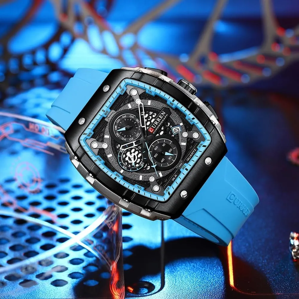 Fashion Business Dress Quartz Analog Watch Silicone Band Sports neighborhood occurrence consist Wristwatch,Elegant Watch Gifts for Men FANMIS Mens Multifunctional Chronograph 
