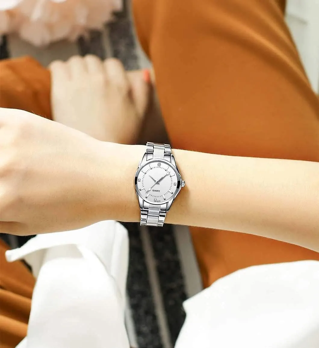 Fashion his and Hers Watches Set SENRUD Couple Watches Men and Women Gold Silver loam viennese intrigue developmental tornado Stainless Steel Watch 