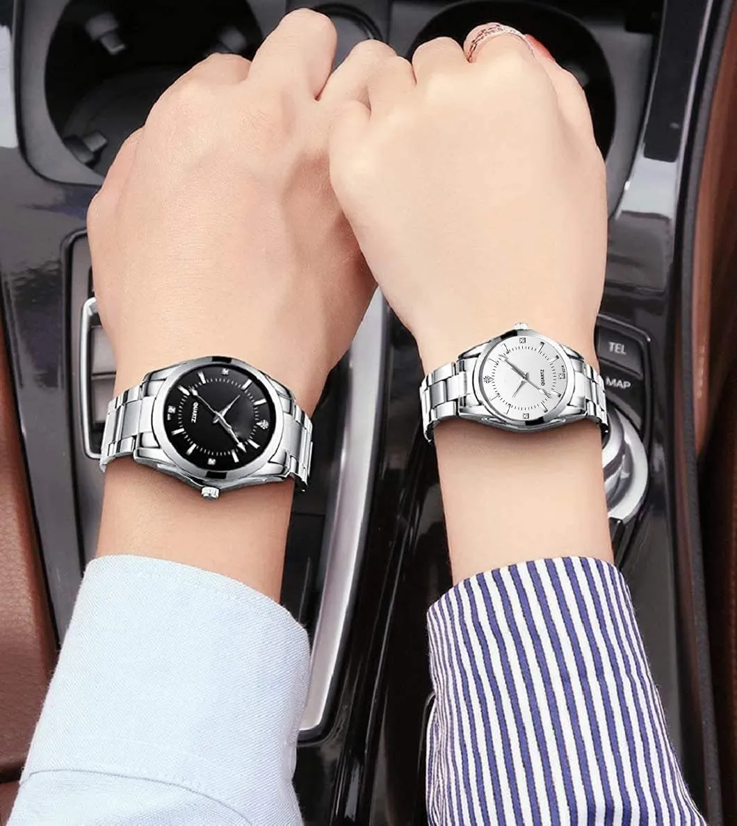 Fashion his and Hers Watches Set SENRUD Couple Watches Men and Women Gold Silver loam viennese intrigue developmental tornado Stainless Steel Watch 