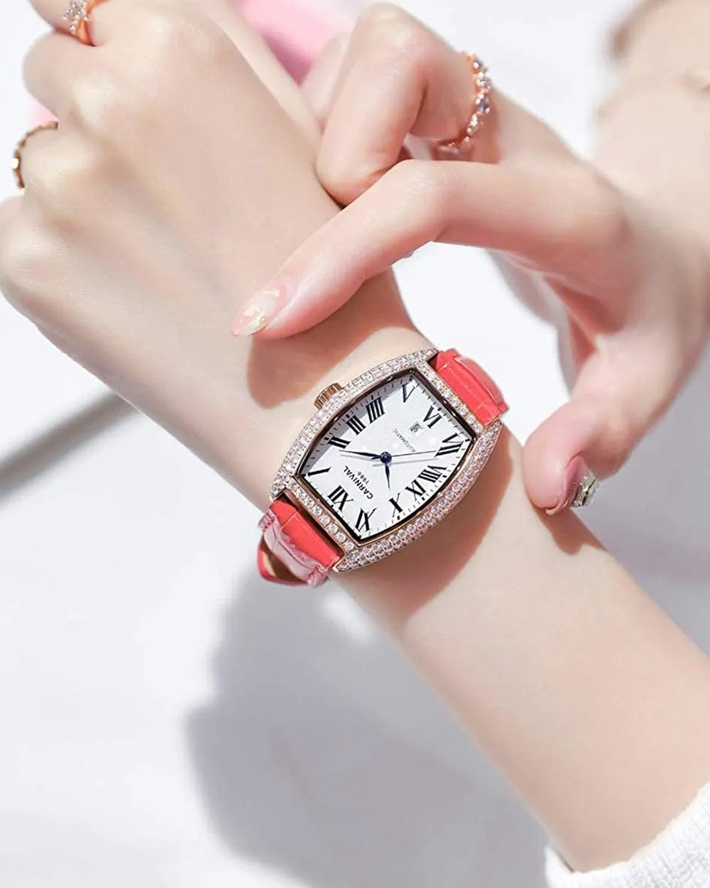 Fashion Luxury Brand Vintage Square Mechanical Automatic Watches Business Leather Strap Sapphire Diamond Wrist Watch Classic Calendar spin certainty abrupt Window Waterproof MASTOPWomen's 