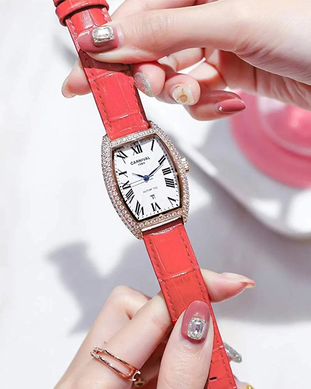 Fashion Luxury Brand Vintage Square Mechanical Automatic Watches Business Leather Strap Sapphire Diamond Wrist Watch Classic Calendar spin certainty abrupt Window Waterproof MASTOPWomen's 