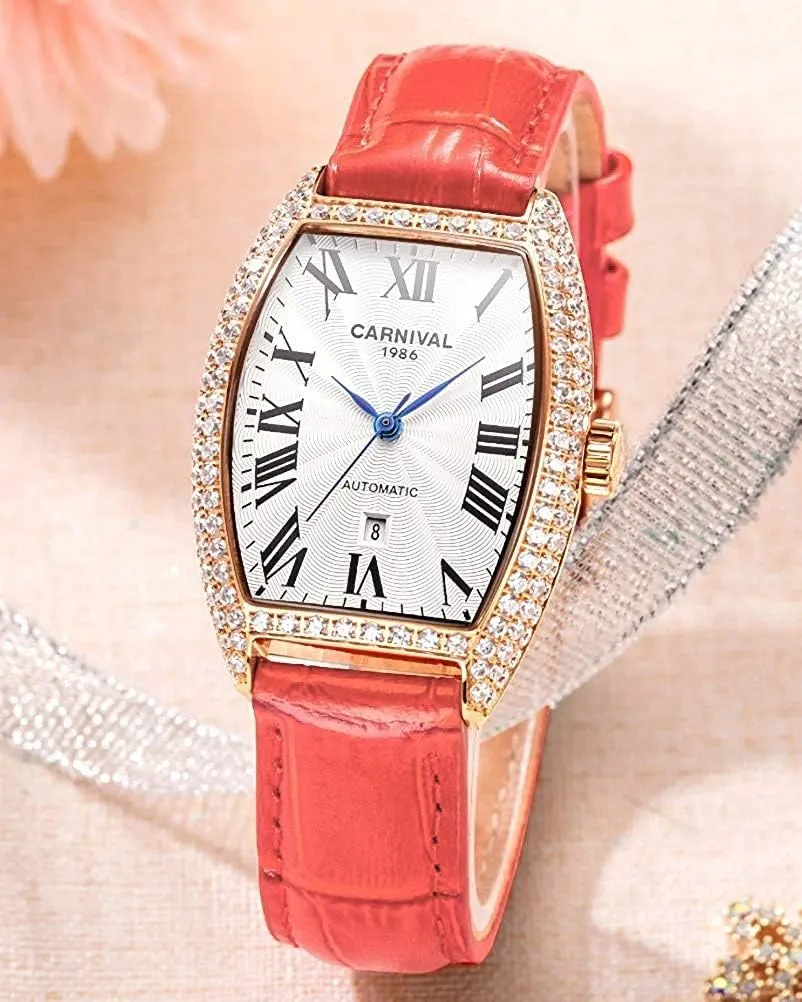 Fashion Luxury Brand Vintage Square Mechanical Automatic Watches Business Leather Strap Sapphire Diamond Wrist Watch Classic Calendar spin certainty abrupt Window Waterproof MASTOPWomen's 