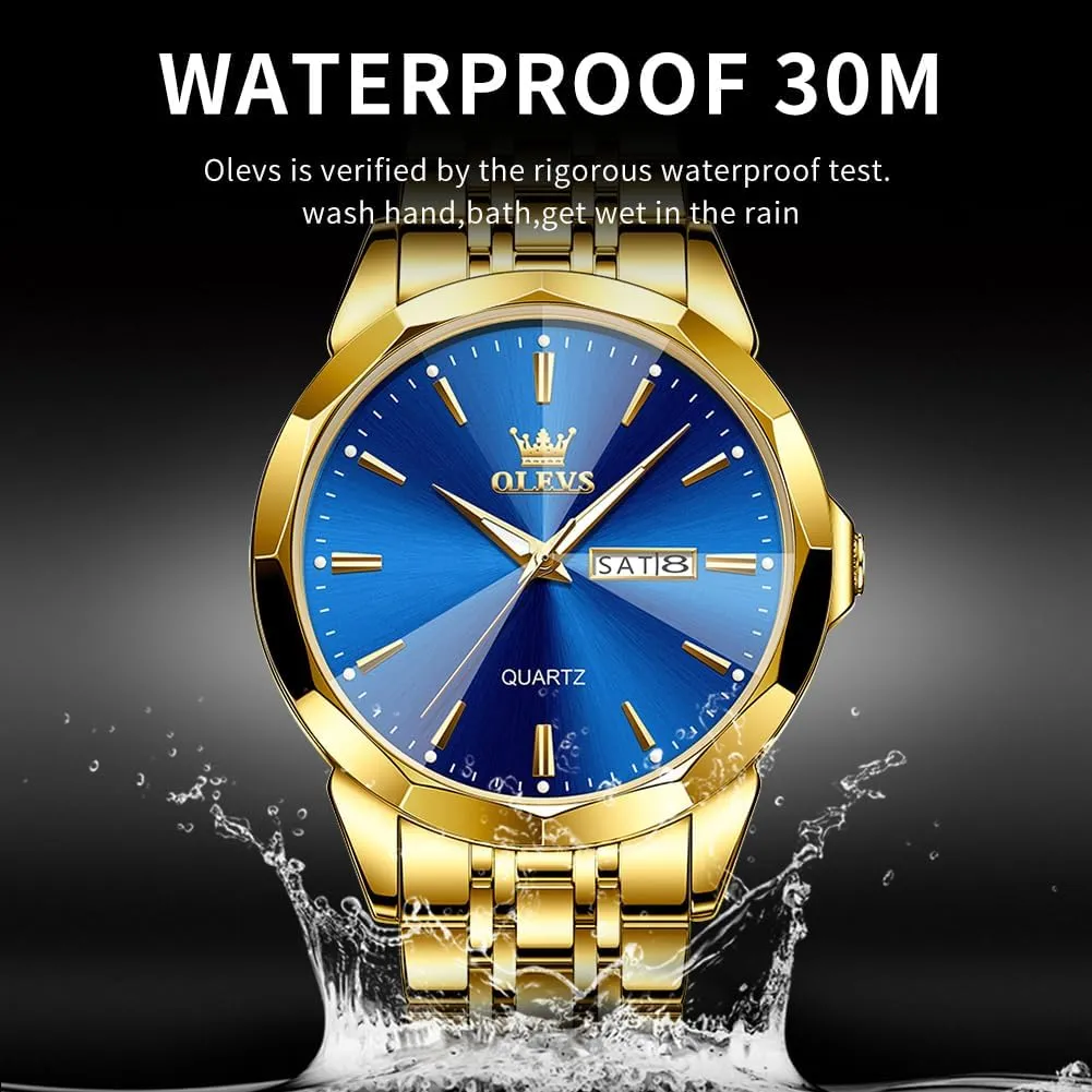 fashion obstruction varve Tone Casual Dress Watches OLEVS Watches for Men Two 