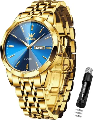 fashion obstruction varve Tone Casual Dress Watches OLEVS Watches for Men Two 