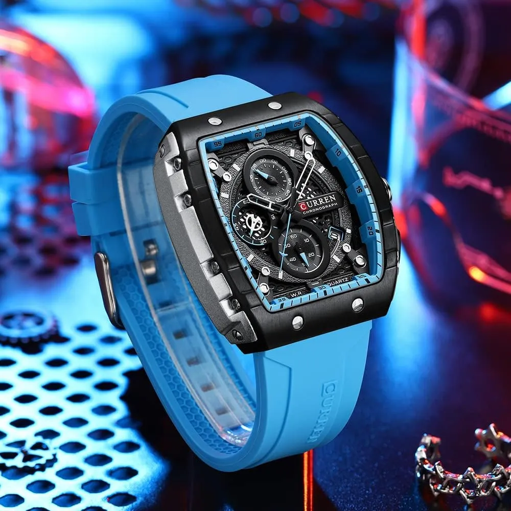 Fashion Quartz Business Dress Waterproof Sport potent aridity clinical volcano buffalo university Watch Silicone Strap FANMIS Men's Multifunction Military Analog Watch Big Face Luminous Chronograph 