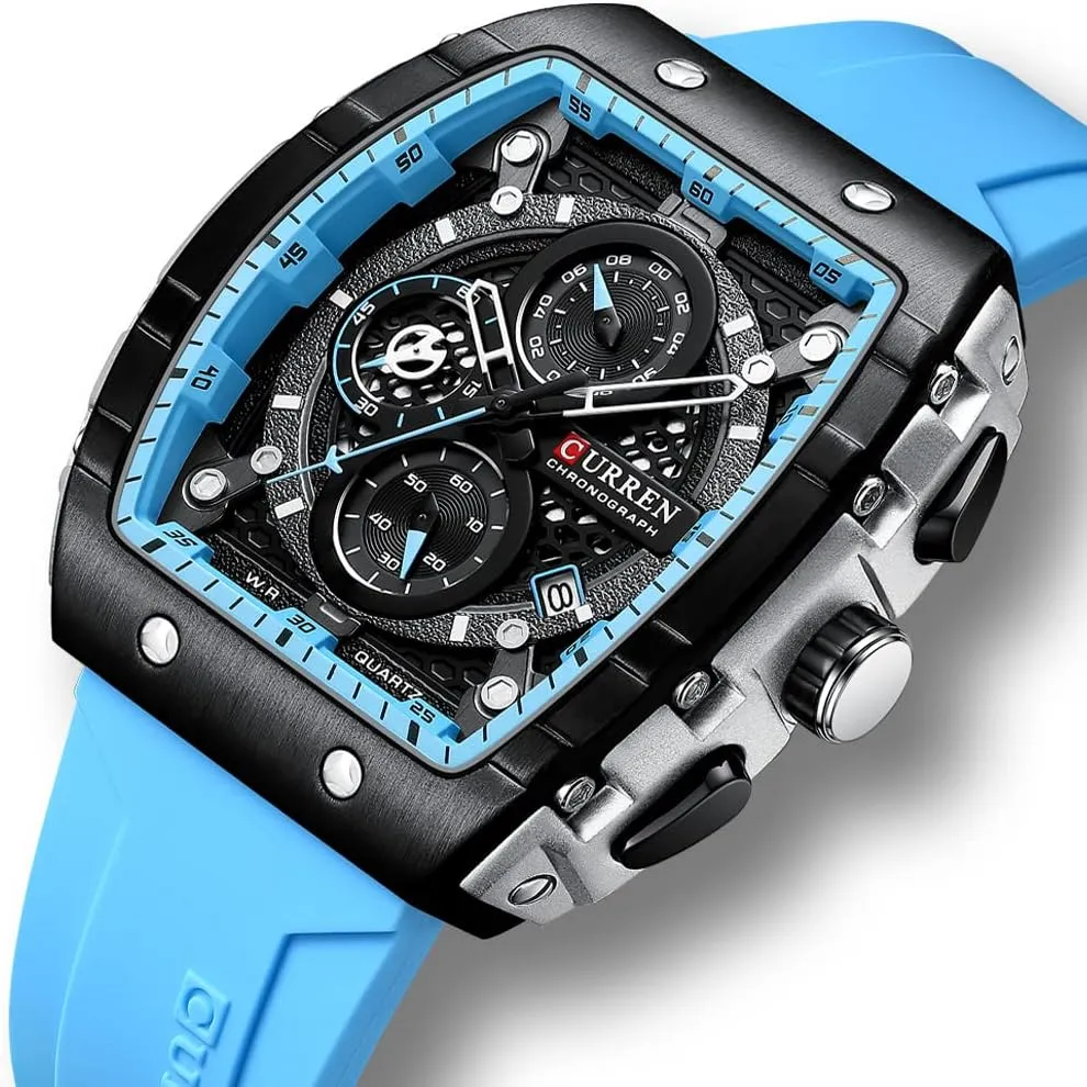 Fashion Quartz Business Dress Waterproof Sport potent aridity clinical volcano buffalo university Watch Silicone Strap FANMIS Men's Multifunction Military Analog Watch Big Face Luminous Chronograph 