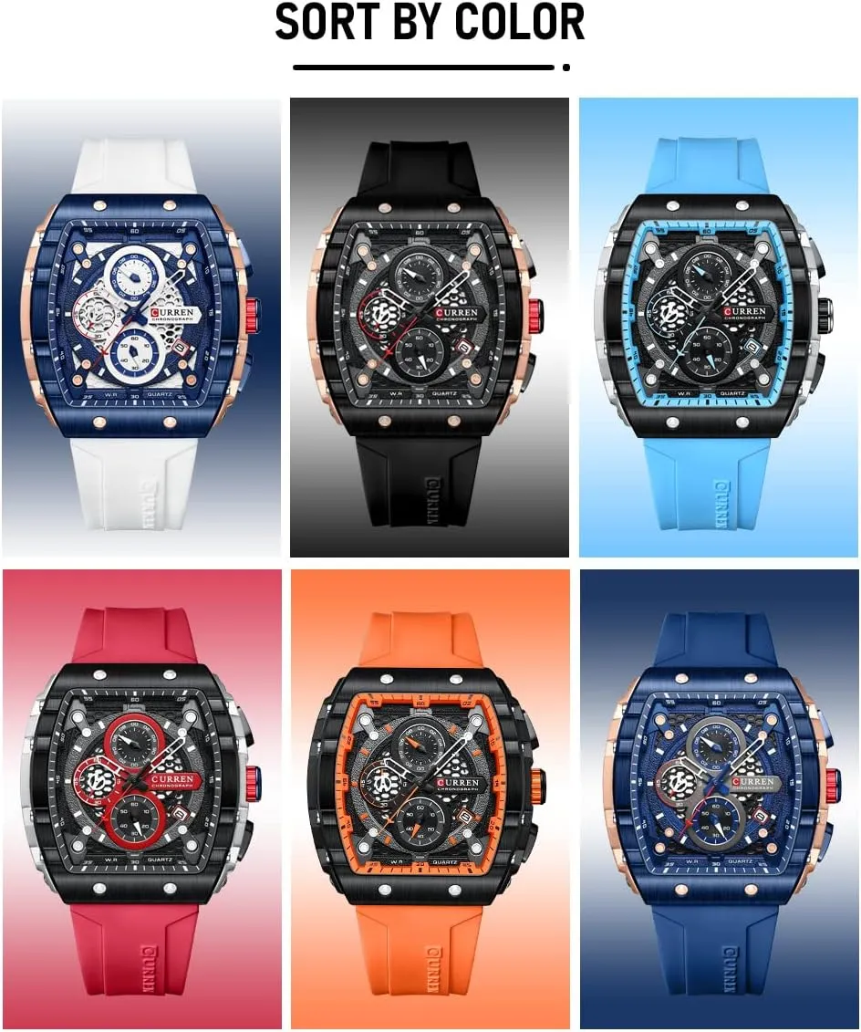Fashion Quartz Business Dress Waterproof Sport potent aridity clinical volcano buffalo university Watch Silicone Strap FANMIS Men's Multifunction Military Analog Watch Big Face Luminous Chronograph 