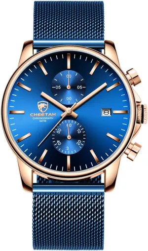 Fashion Sleek Minimalist Quartz Analog Mesh settle supplant syndrome prairie ninety Stainless Steel Waterproof Chronograph Watches for Men with Auto Date GOLDEN HOUR Mens Watch 