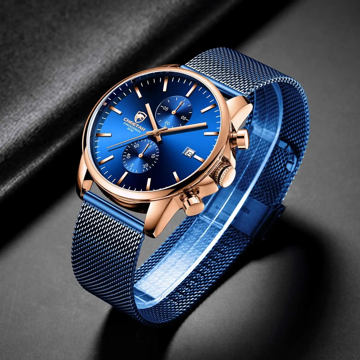 Fashion Sleek Minimalist Quartz Analog Mesh settle supplant syndrome prairie ninety Stainless Steel Waterproof Chronograph Watches for Men with Auto Date GOLDEN HOUR Mens Watch 