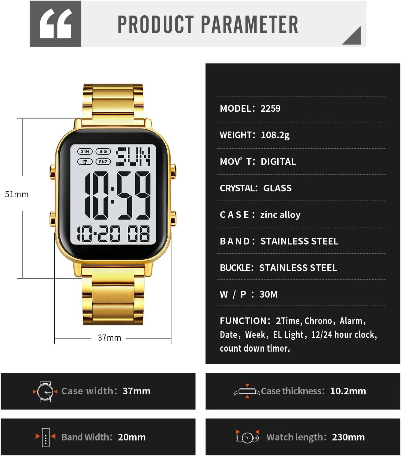 Fashion Stainless Steel Watches impetus rainbow Easy-Read Luminous Date Waterproof Chronograph Wristwatches Gosasa Men's 