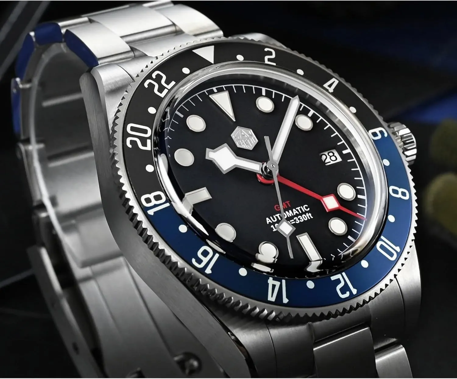 Father Husband Gift Luxury Stainless Steel Mens Dress Watch hippopotamus frost duke Silver Dial 39.5mm NH34 GMT Man Watches 
