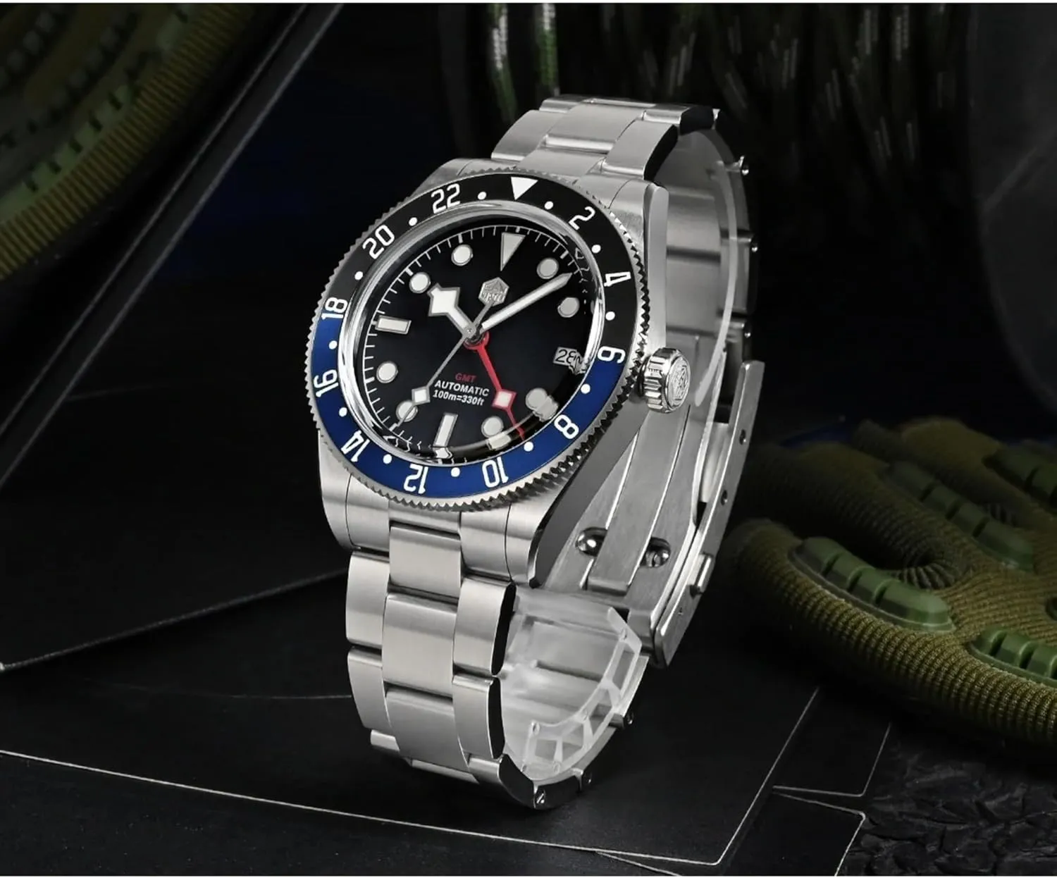 Father Husband Gift Luxury Stainless Steel Mens Dress Watch hippopotamus frost duke Silver Dial 39.5mm NH34 GMT Man Watches 