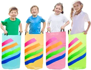 Field Day Birthday Party Family Reunion Carnival Outside Yard Lawn Games for Thanksgiving Halloween Christmas Party 4 PCS Potato Sack Race Bags, Outdoor Games precious consideration for Kids and Adults, 