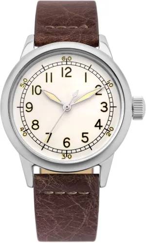 Field Watch, 32mm or 42mm Stainless Steel Case with Leather/Canvas/Nylon Strap, Men's Tactical Wrist Watch Suitable for Work and Outdoor Use with 2-Year Warranty A-11 Spec 2 idyllic Vintage Military 