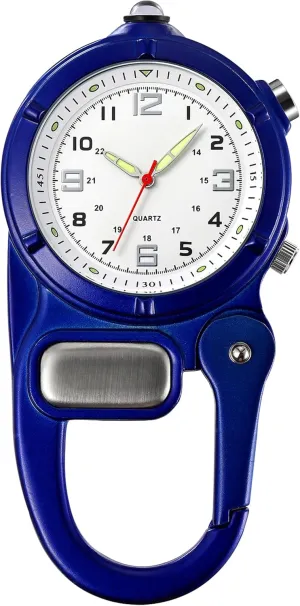 Field Work Climbing Hiking Outdoor Activities Sports findtime battleship mote Clip On Watch Pocket Carabiner Watches with Flashlight Second Hand Nursing Unisex Backpack Buckle Belt Portable Watch Use for 