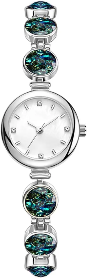 finely Color Bracelet Watch Stainless Steel Waterproof Watch Suitable for Matching Dresses Watches Wristwatch Luxury Quartz Watch Malachite Fantasy 