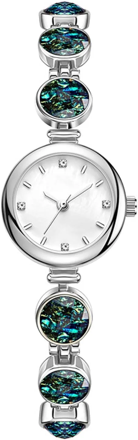 finely Color Bracelet Watch Stainless Steel Waterproof Watch Suitable for Matching Dresses Watches Wristwatch Luxury Quartz Watch Malachite Fantasy 