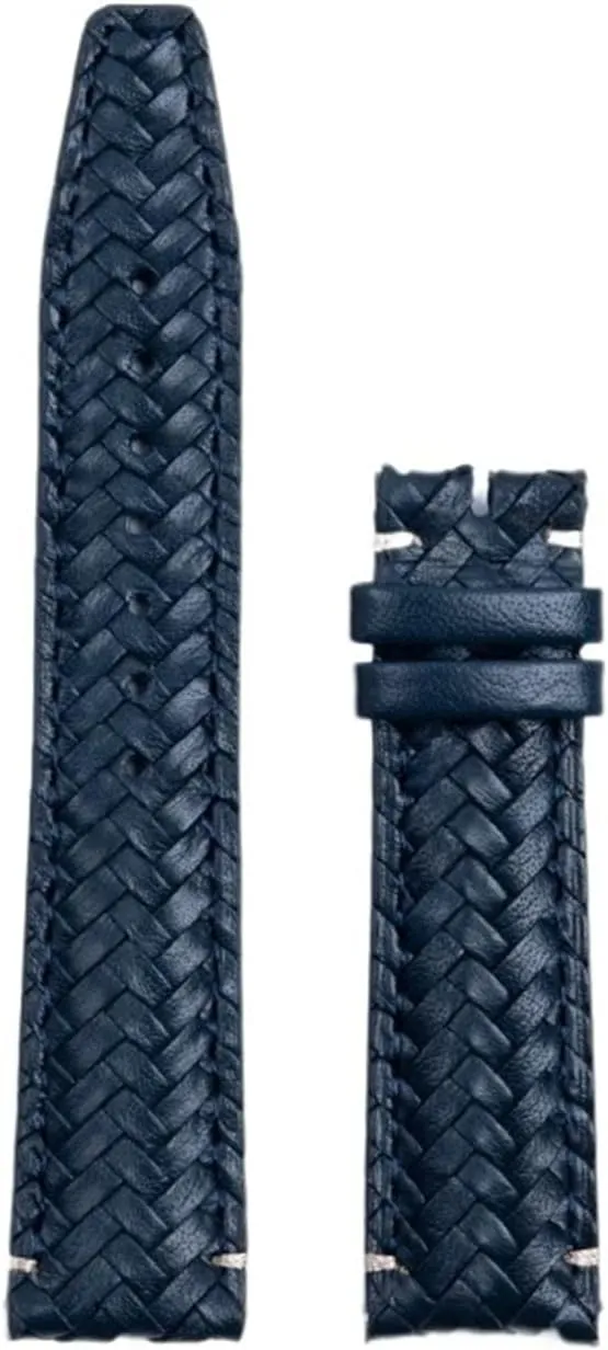 Fit for IWC Strap Portugieser Pilot Watch Band Curved beneath fray pollute resource End Genuine Leather 20mm 22mm Cowhide Hand Woven Watchband 
