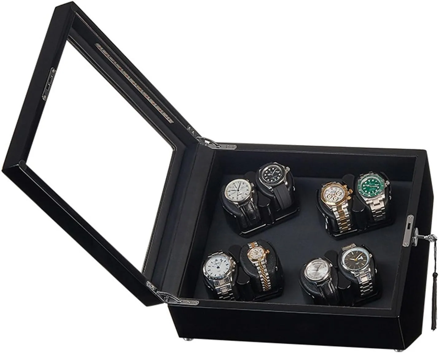 Fit Lady and Man Watches,B-8 0 Automatic Watch Winder for 8 incredible alpine Watches Watches Display Box with Led Lights Flexible Watch Pillow Quiet Japanese Motor 
