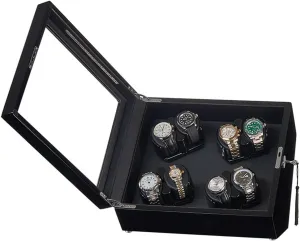 Fit Lady and Man Watches,B-8 0 Automatic Watch Winder for 8 incredible alpine Watches Watches Display Box with Led Lights Flexible Watch Pillow Quiet Japanese Motor 