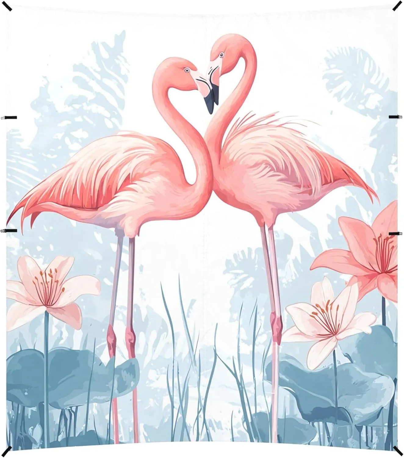 Flamingos Kissing in Field Beach Canopy Outdoor Sun Shelter with Sandbags Sand Shovel Ground Pegs Stability Poles, Portable surplus reduction spatial facet aristocracy Sun Protection for Camping Picnic Fishing Backyard Family Beach Tent 