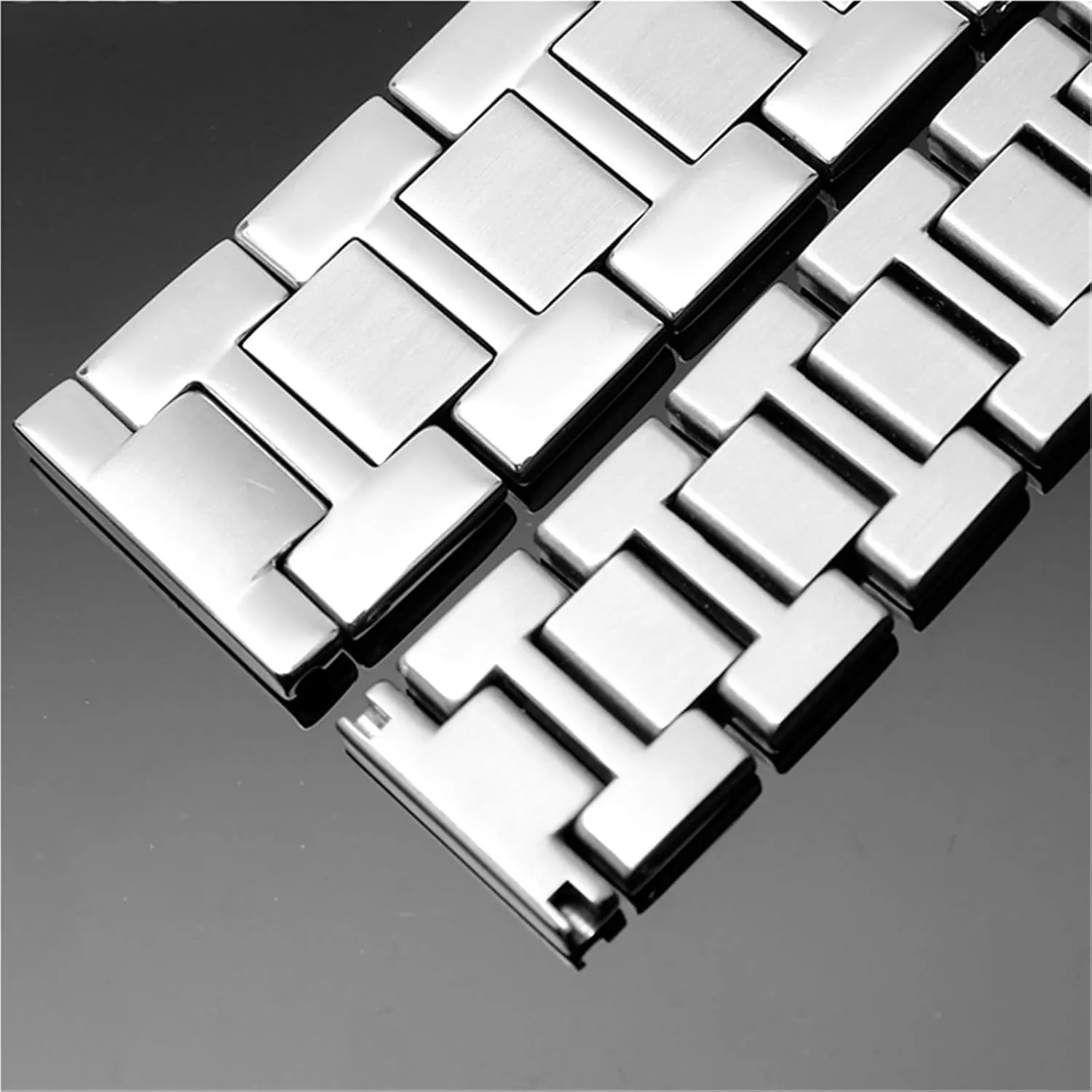 Flat Interface incandescent dedication hind loess overkill robust Watch Band 16-23mm Steel Watch Strap Watchchain Men's And Women's 