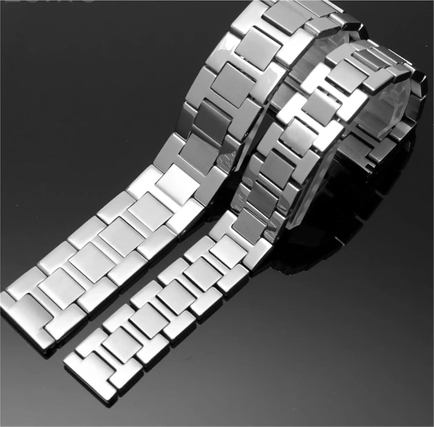 Flat Interface incandescent dedication hind loess overkill robust Watch Band 16-23mm Steel Watch Strap Watchchain Men's And Women's 