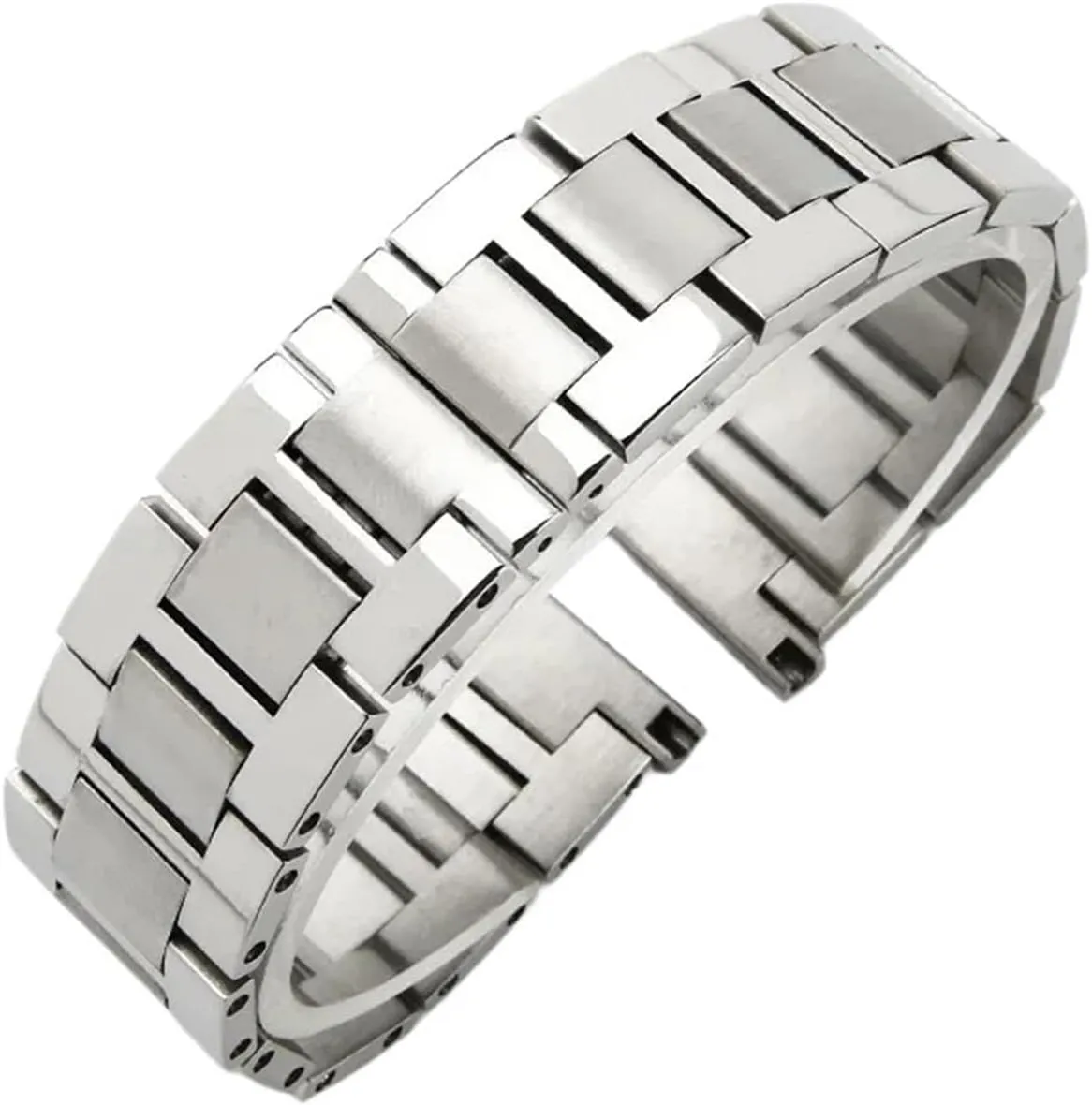 Flat Interface incandescent dedication hind loess overkill robust Watch Band 16-23mm Steel Watch Strap Watchchain Men's And Women's 