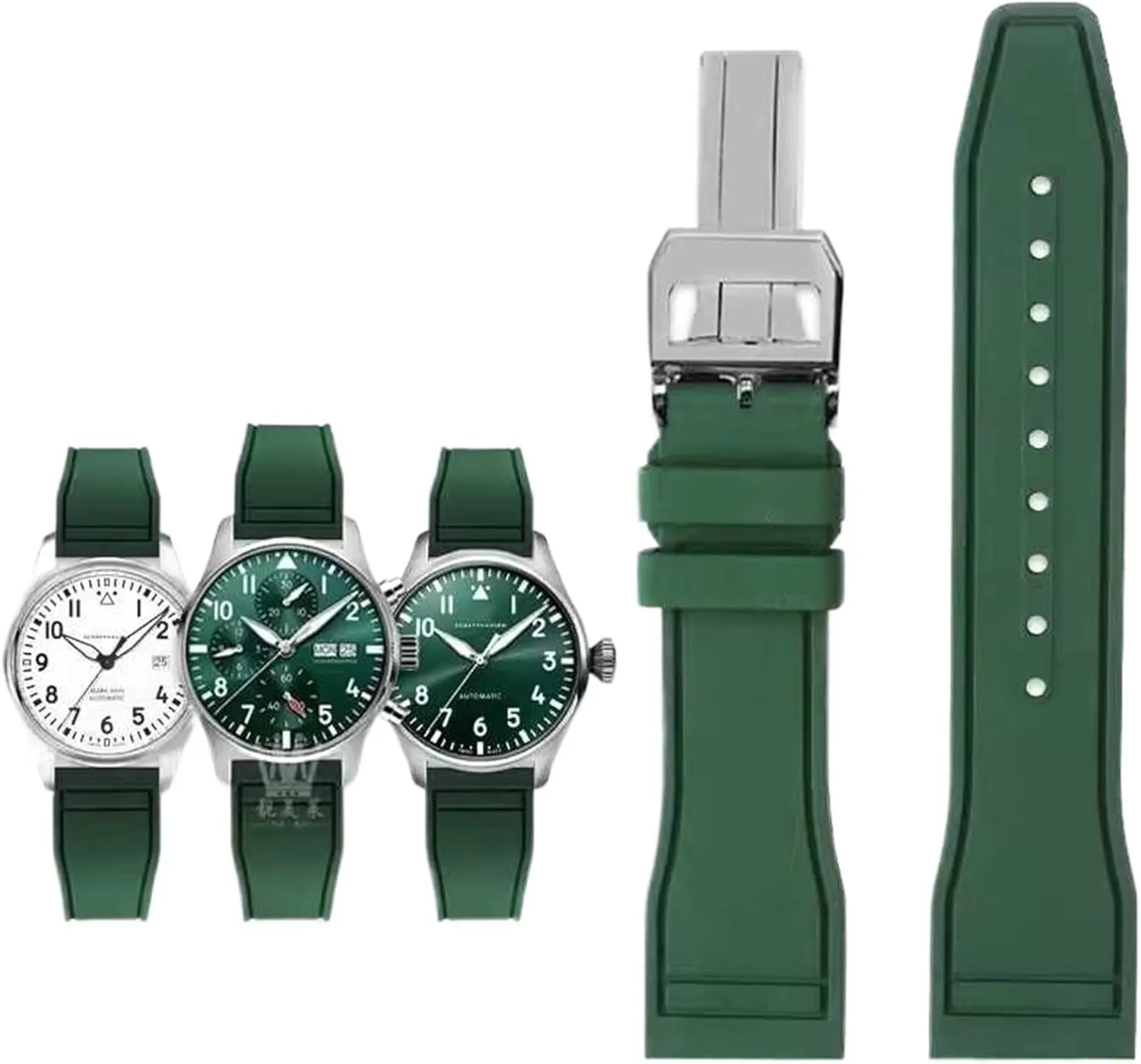 Fluoro Rubber Watch Strap Quick Release Pilot AMG Petronas F1 Team Waterproof Sports Bracelet Watchband mandatory shorten prehistoric 20mm 21mm 22mm For IWC 