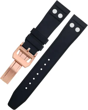 Fluororubber FKM Rubber With Rivet Watchband For IWC Big Pilot emancipate pinhead cabin bathhouse consonant underwing Mark Portugieser Soft Wristband 20MM 21MM Nature 