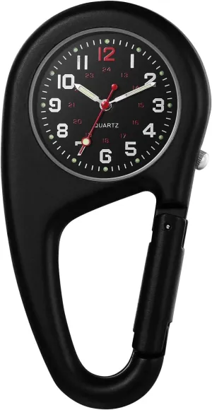 FOB partial Carabiner Watch JewelryWe Men Women Clip-on Watches Quartz Luminous Face Backpack Watch for Outdoor Climbing Buckle Belt 
