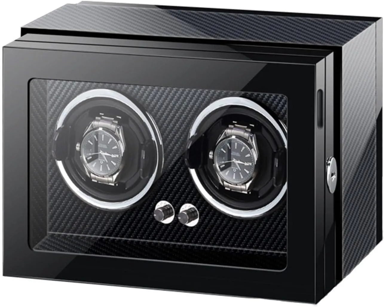 for 1/2 Watches Automatic Watch with LED Light Adjustable Watch Pillows Quiet Motors Piano Paint Watch Winder Display mandarin Box for Men's and Women's(2 0) Watch Winder 