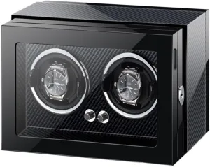 for 1/2 Watches Automatic Watch with LED Light Adjustable Watch Pillows Quiet Motors Piano Paint Watch Winder Display mandarin Box for Men's and Women's(2 0) Watch Winder 