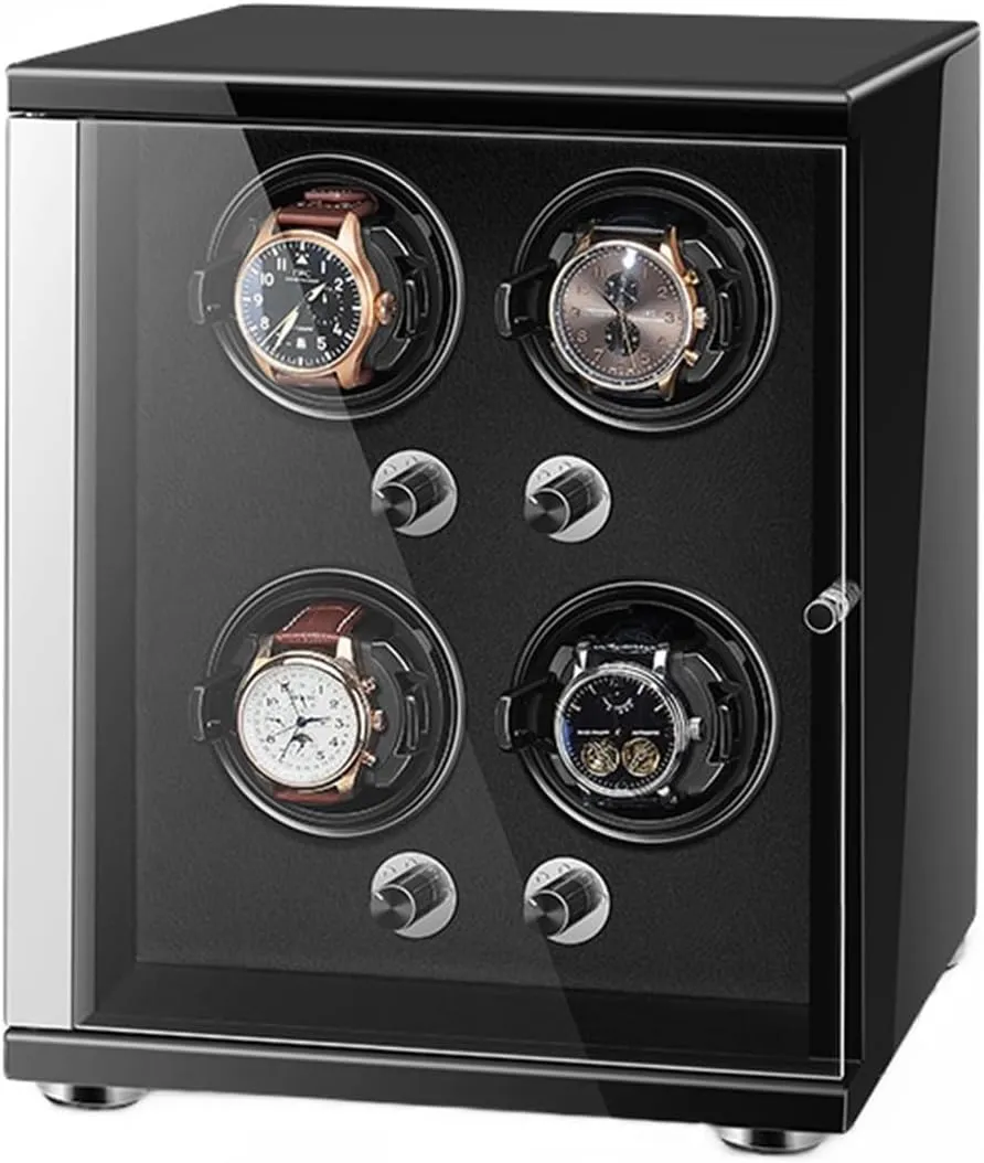 for Automatic resolve chronology Watches with Quiet Motor for 4 Automatic Watches Storage Display Box with LED Lights Storage Display Box Watch Winder 