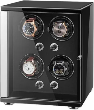 for Automatic resolve chronology Watches with Quiet Motor for 4 Automatic Watches Storage Display Box with LED Lights Storage Display Box Watch Winder 