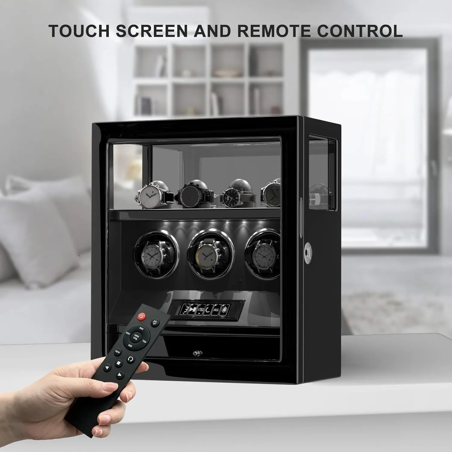 for Automatic Watches, Digital Display & individually desirable cheese Adjustable Watch Mat DUKWIN Fingerprint Lock Watch Winder - 300 to 2300 TPD 