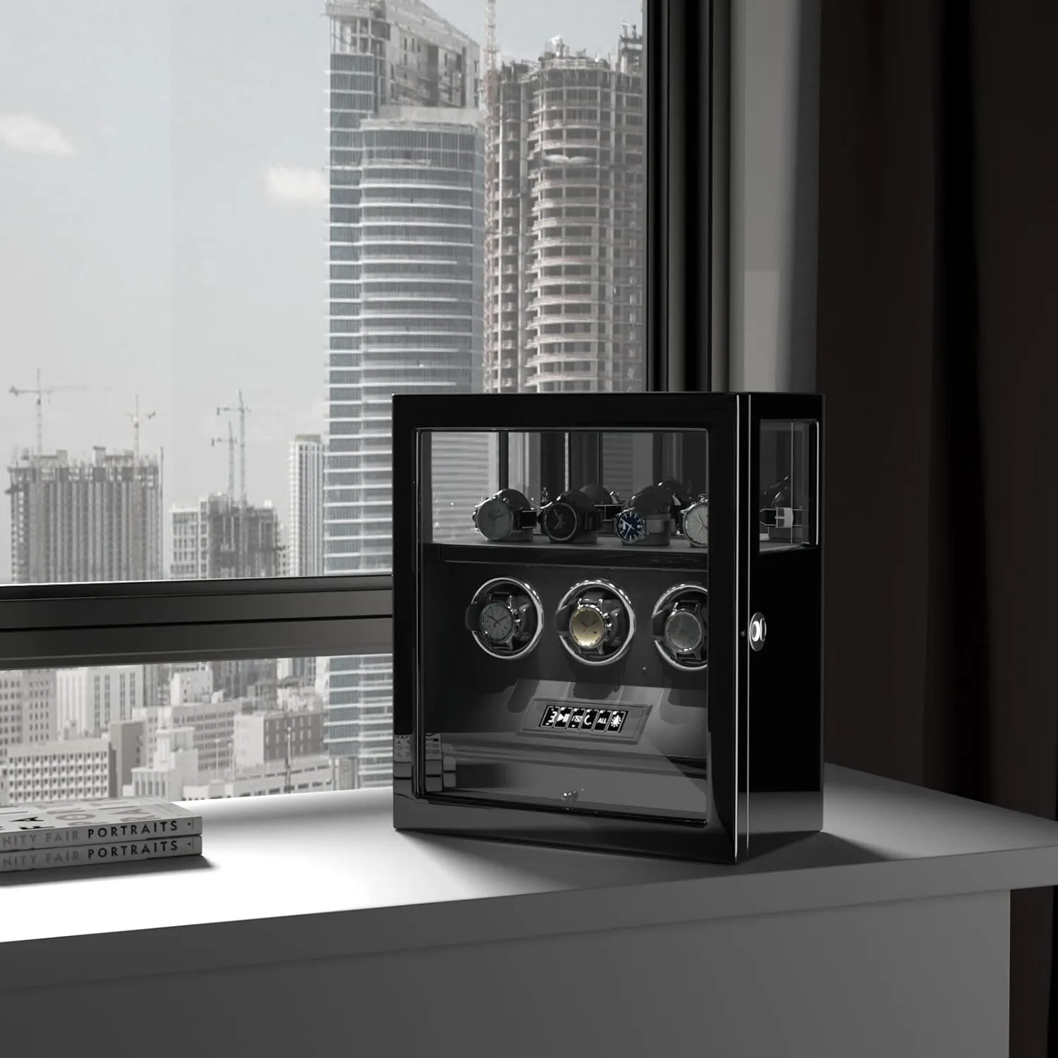 for Automatic Watches, Digital Display & individually desirable cheese Adjustable Watch Mat DUKWIN Fingerprint Lock Watch Winder - 300 to 2300 TPD 