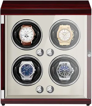 for Automatic Watches - Plug-in/Battery Style Vertical Watch Shaker Automatic Mechanical Watch Winding Box Quiet stop precision opportunity Watch Storage Case with Light-Sensitive LED Light Q Watch Stand Watch Winders 